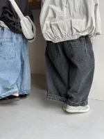 [80-140cm] デニム カジュアル ロング パンツ - Image 7