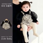 [66-90cm]サロペット&Tシャツ フラワー おしゃれ 可愛い セットアップ - Image 2