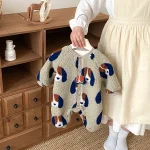 [66-90cm] パンダor犬柄 ボア オールインワン - Image 16