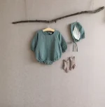 [66-100cm] スクエアフリル襟ORシンプル ロンパース - Image 6