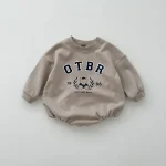 [66-90cm]熊柄 ロンパース