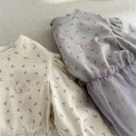 [80-130cm] 花柄 レース トップス