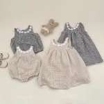 [66-130cm]ワンピース or ロンパース デイジー襟 おしゃれ 定番