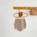 [66-90cm]からし色 レトロ ニット サロペット - Image 5