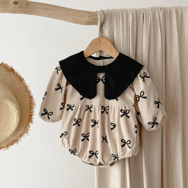 [66-130cm]ロンパース or ワンピース リボン 可愛い 女の子