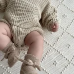 [66-90cm] フーディシンプル ロンパース - Image 8