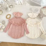 [66-90cm] フリルフラワー ロンパース - Image 9