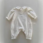 [73-90cm]ロンパース ウサギ柄 リネン オールインワン - Image 2