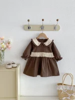 [73-110cm]ワンピース 丸襟 フリル 着心地良い 女の子 - Image 7