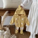 [73-110cm]セットアップ ハート付き キイロ フード付き 可愛い - Image 5