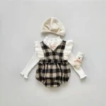 [66-90cm]チェック柄 ロンパース - Image 10