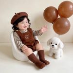 [66-90cm]セットアップ ロンパース&Tシャツ クマ ブラウン 可愛い ベビー服 - Image 7