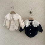 [66-90cm] レース襟 ロンパース - Image 3