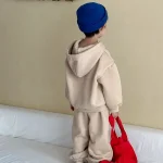 [80-150cm] 英字プリント ボア付き セットアップ - Image 4