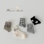 [GOODS]レトロスマイル 熊柄 ソックス 5足セット - Image 15