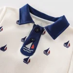 [66-90cm]オールインワン ポロデザイン 肌に優しい 人気 ロンパース - Image 4