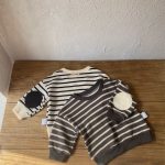 [73-100cm]ボーダー柄 トップス&レギンス セットアップ - Image 8