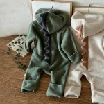 [66-90cm] 韓国風 恐竜デザイン ボア オールインワン