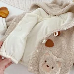 [73-120cm] 熊柄 ボア アウター - Image 4