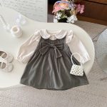 [80-130]サロペットワンピースorブラウス リボン付き シンプル - Image 13