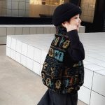 [90-150cm]着やすい もこもこ スタンドネック ベスト - Image 3