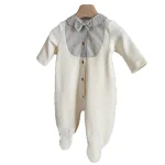 [66-90cm] ボーダー リボン オールインワン - Image 2