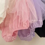 [73-90cm]ロンパース おしゃれ カラフルリボンワンピース - Image 7