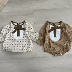 [66-90cm] リボンコーデュロイ ロンパース - Image 7