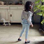 [90-150cm]デニムパンツ フリル付き 7分丈 カジュアル 履きやすい ボトムス - Image 20