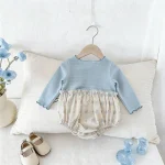 [66-90cm]ロンパース リボン花柄 可愛い おしゃれ - Image 2