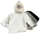 [73-110cm] サイドボタン クール ネックボア トップス - Image 13