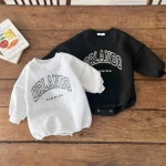 [66-100cm] 韓国風 英字柄 ロンパース - Image 11