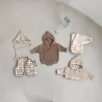 [66-90cm] フーディシンプル ロンパース - Image 5