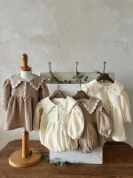 [66-90cm] デイジー襟 パフスリーブ ロンパース - Image 7