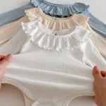 [66-90cm]ロンパース フリル襟 肌触り良い ベビー服 - Image 8