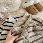 [80-130cm] ボーダー カーディガン - Image 7