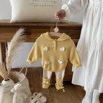 [73-110cm]セットアップ ハート付き キイロ フード付き 可愛い - Image 11