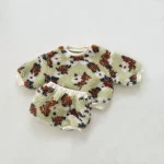 [66-90cm] チェックOR花柄 セットアップ - Image 2