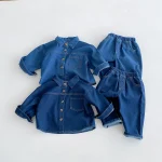 [80-130cm] シンプル デニム セットアップ