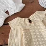 [73-100cm] フリル丸襟 シャツ - Image 4