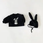 [66-90cm] 韓国風 ウサギデザイン オールインワン or 2点セット - Image 3