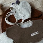 [59-80cm] 帽子付き 涎掛け ロンパース 3点セット - Image 7