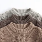 [80-130cm] ゲーブル編み セーター - Image 4