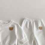 [66-100cm]クマ柄 カジュアル セットアップ