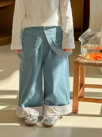 [90-140cm] 取り外し可能 スカート デニム パンツ - Image 2