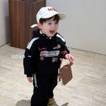 [90-140cm]プリント 裏起毛 フード付き パーカー+パンツ セットアップ - Image 4