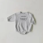 [66-90cm] 数字柄 ワッフル ロンパース - Image 6