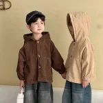 [80-150cm] フード付き ポケット付き アウター - Image 11