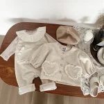 [66-100cm] ポケット付き サロペット  or アウター  orフリル襟インナー シャツ