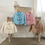 [73-110cm]花編み ニット カーディガン - Image 8